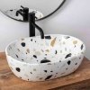 Umywalka nablatowa Amelia Terazzo 48x34,5 cm ceramiczna owalna